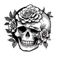 Girly Skull tattoo design idea