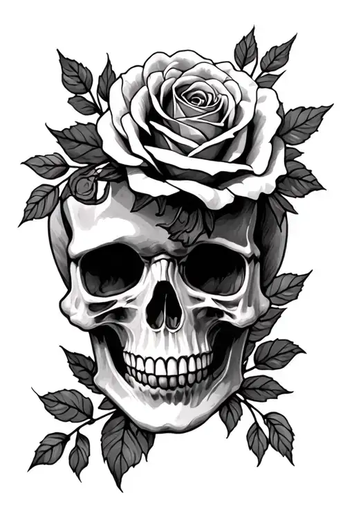 skull and roses steampunk inspired tattoo tattoo design idea