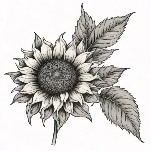 sunflower with Melissa  tattoo design idea