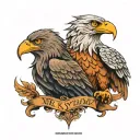 eagle and wolf tattoo design idea
