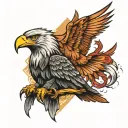 eagle and wolf tattoo design idea