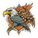 eagle and wolf tattoo design idea