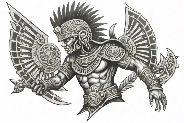 aztec warrior tattoo design idea