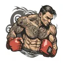mma fighter man tattoo design idea
