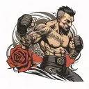 mma fighter man tattoo design idea