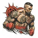mma fighter man tattoo design idea