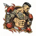 mma fighter man tattoo design idea
