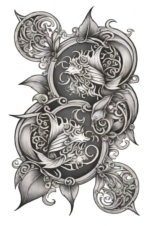 Gemini Pisces tattoo design idea