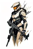 Warframe and rifle tattoo design idea