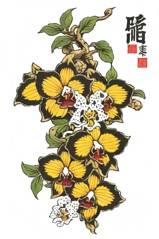 orquideas tattoo design idea