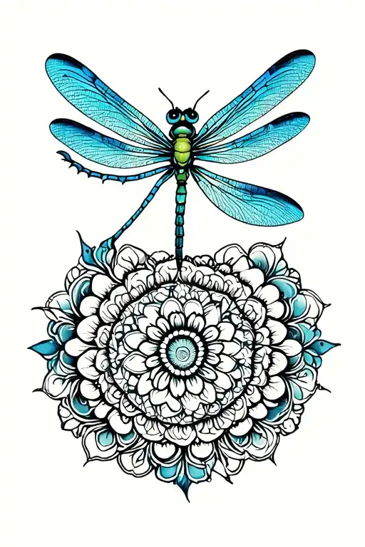 dragonfly mandala design inspired tattoo design idea