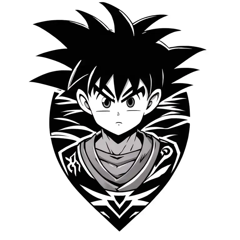 anime cute kid goku with tribal tattoo designe tattoo design idea
