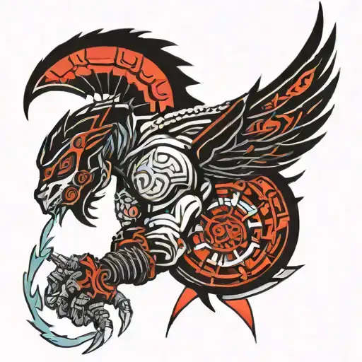 ronin cyberpunk black and white tattoo tattoo design idea