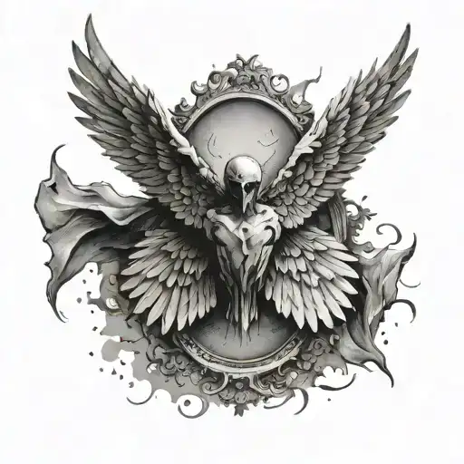 icarus wings decaying, falling tattoo design idea