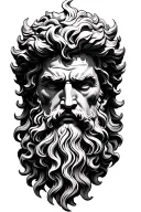 Poseidon zeus face tattoo design idea