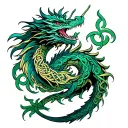 celtic dragon intertwined tattoo design idea