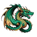 celtic dragon intertwined tattoo design idea