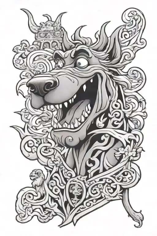 scooby doo with greek mythology monsters  tattoo design idea