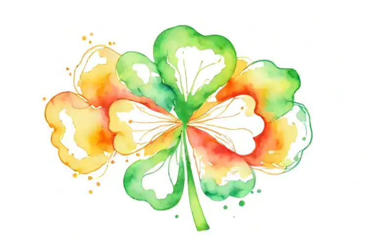 Shamrock shape outline tattoo design idea
