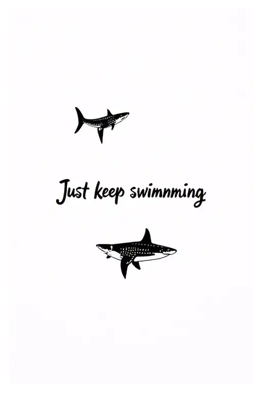 "Just keep swimming ;" whale shark  tattoo design idea