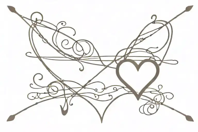 lifeline with heart made tattoo design idea