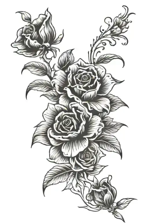 flowers with death date tattoo tattoo design idea