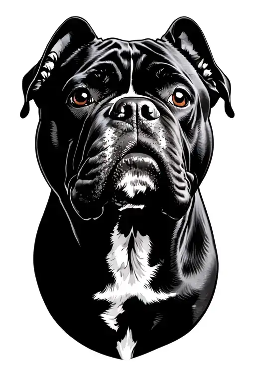 Hear no evil speak no evil. cane corso dog and staffie  tattoo design idea