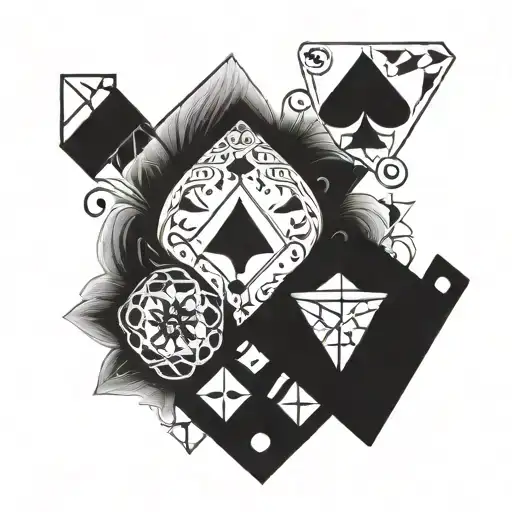 7 of diamonds tattoo design idea