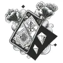 7 of diamonds tattoo design idea