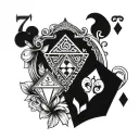 7 of diamonds tattoo design idea