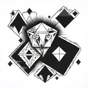 7 of diamonds tattoo design idea