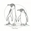 penguin love tattoo design idea
