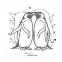 penguin love tattoo design idea