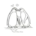 penguin love tattoo design idea