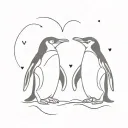 penguin love tattoo design idea