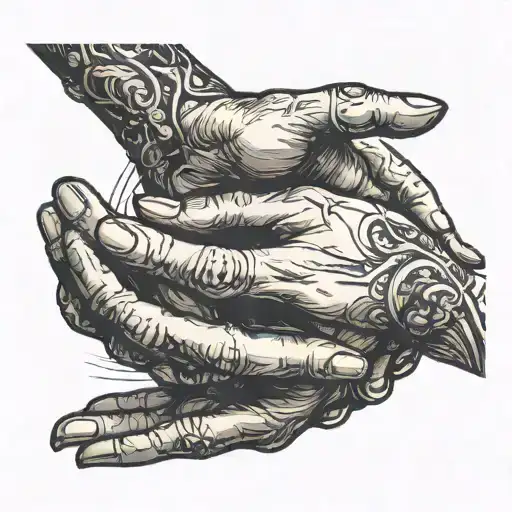 creation of Adam hands pointing tattoo design idea