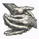 creation of Adam hands pointing tattoo design idea
