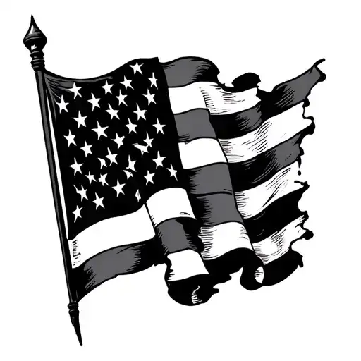 Tattered Flag tattoo design idea