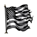 Tattered Flag tattoo design idea