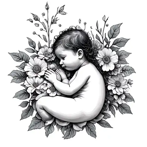 Child Birth Date tattoo design idea