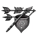 3 arrows in quiver with kids initials on each fletchibg tattoo design idea
