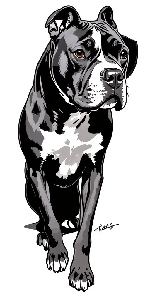 Pitbull and Gangsters tattoo design idea