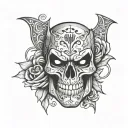 batman candy skull tattoo design idea