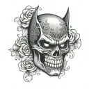batman candy skull tattoo design idea