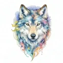 wolf head tattoo design idea