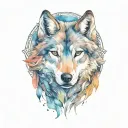 wolf head tattoo design idea