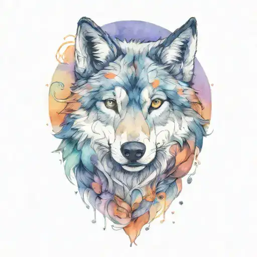 wolf head tattoo design idea