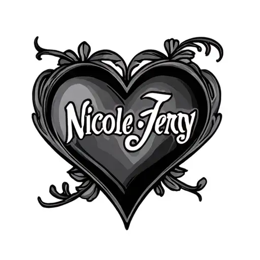 "Nicole Jerry" heart shape tattoo design idea