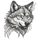 wolf with a grin tattoo design idea