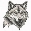 wolf with a grin tattoo design idea